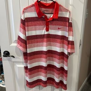 Men’s Nike golf polo dry fit size XXL red striped
